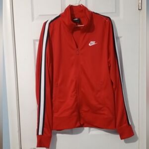 Nike Men's Red Performance Jacket with Stripe Accents